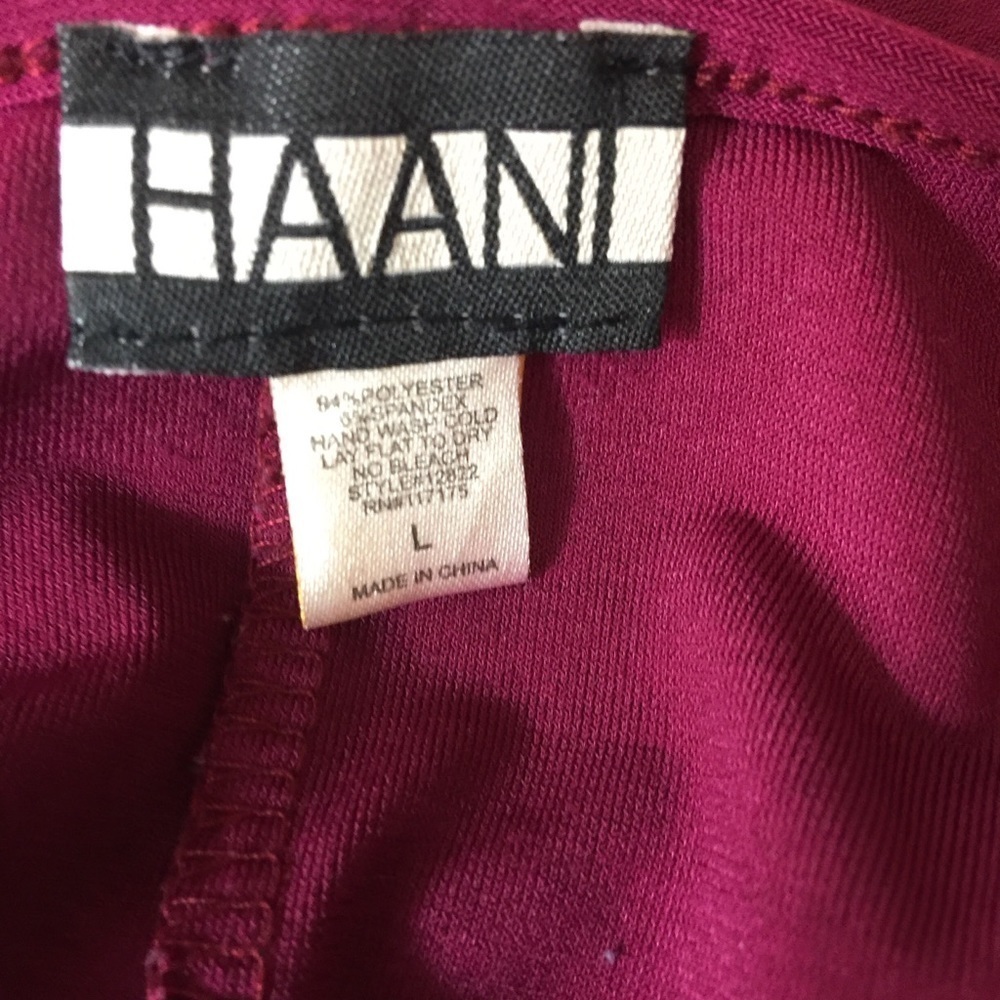 Haani Dress. Beaded Neckline. Burgundy. Sz L. - Picture 6 of 7